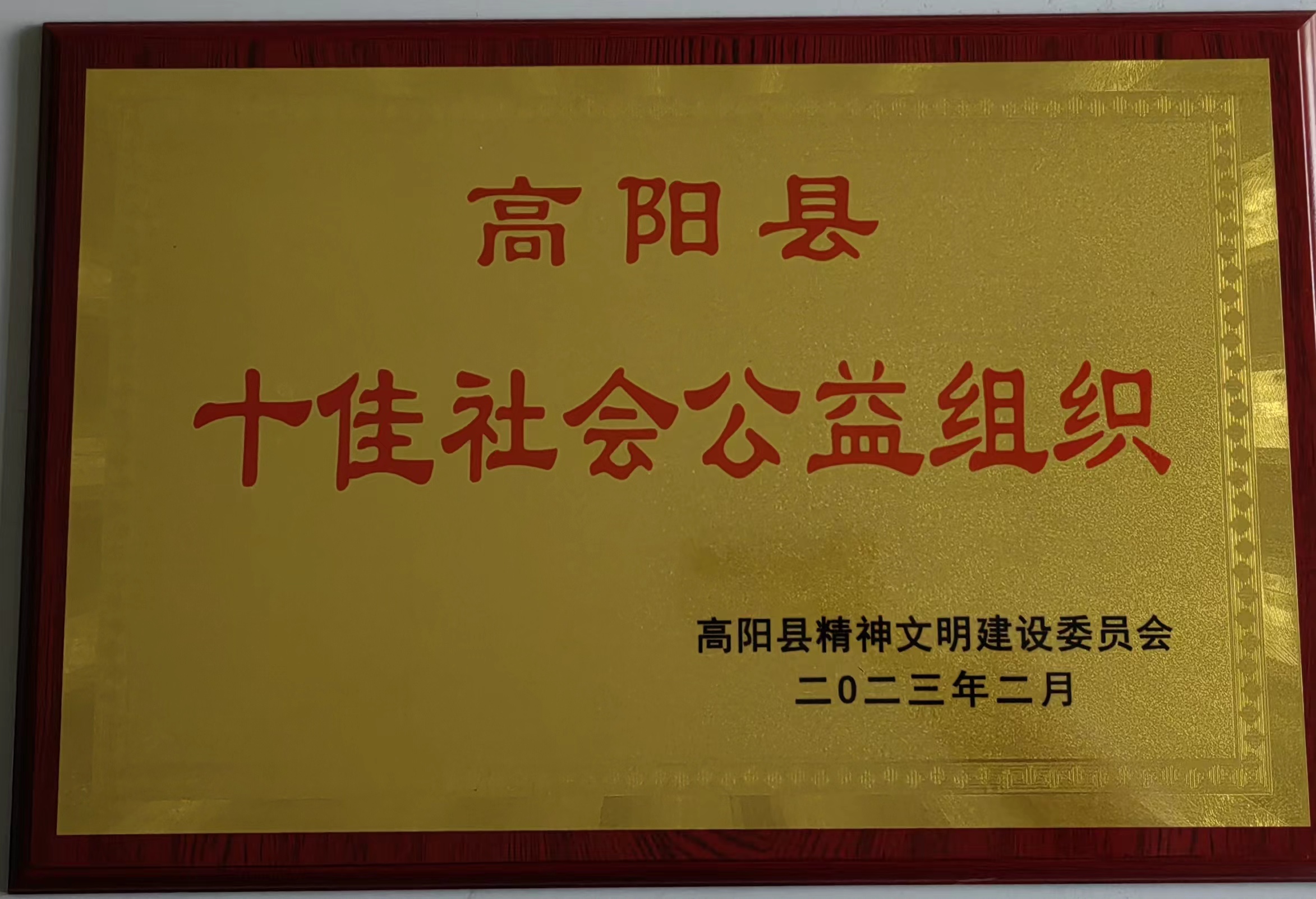 喜報(bào)！高陽縣瑞春紡織榮獲“十佳社會公益組織”稱號